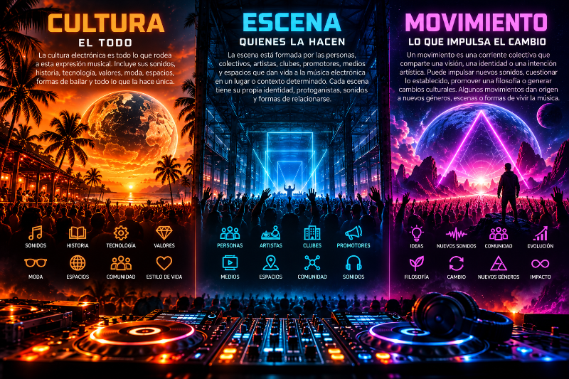 ¿Qué son la Cultura, la Escena y el Movimiento en la Música Electrónica?
